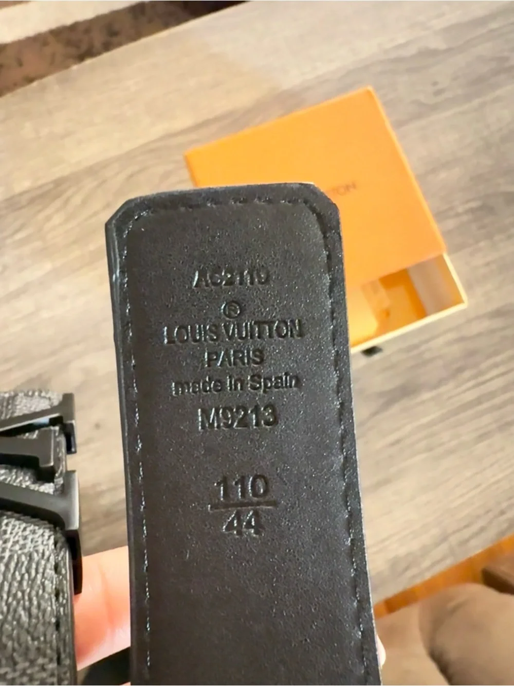 Louis Vuitton Black Damier Graphite Reversible Leather Belt